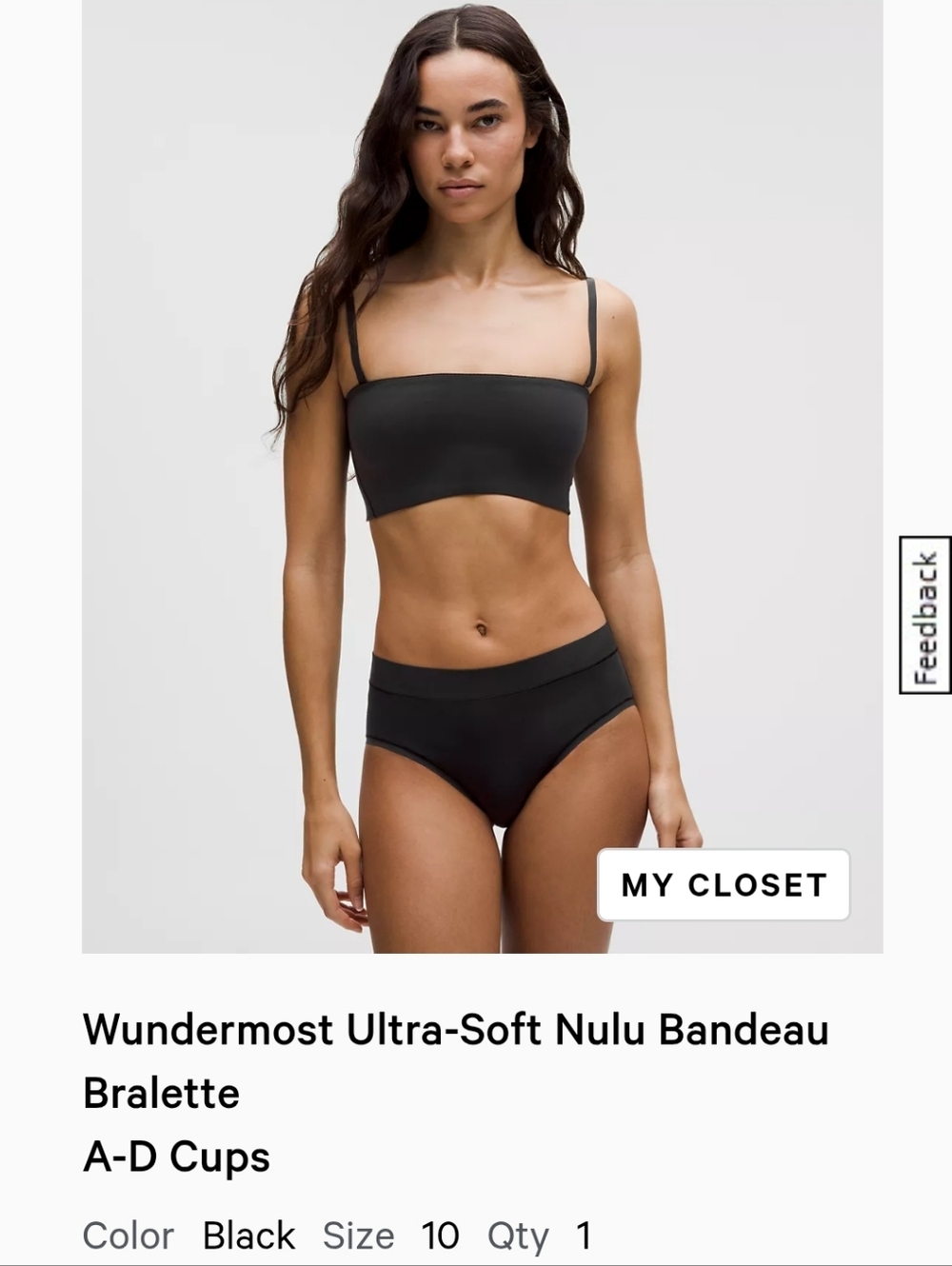 Wundermost Nulu Bandeau Bralette Black 10